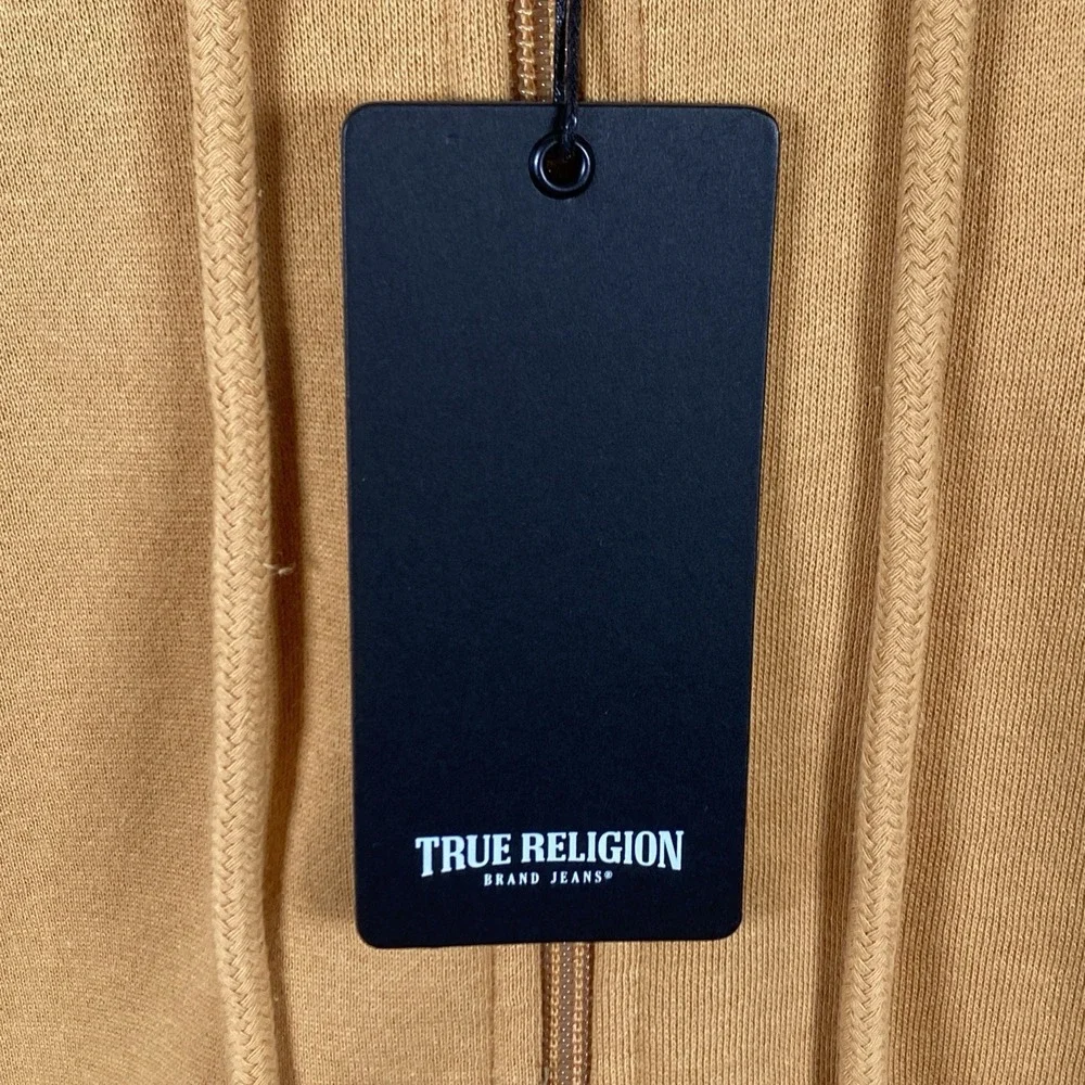 True Religion Core Zip Up Hoodie Mandarin Orange Medium Brand New